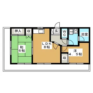 マンションエクセレント【4階】の間取り