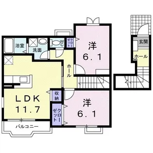 エスポワ-ル I号館【2階】の間取り