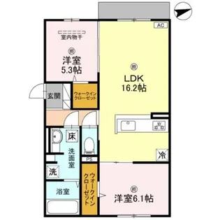 ラ ヴィータ鳳【1階】の間取り