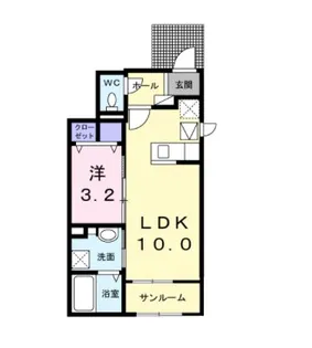 ルーベル立花II【1階】の間取り