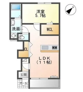 コリーヌ・ヴァンベール【1階】の間取り