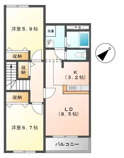 ドミール・ソレイユ【2階】の間取り