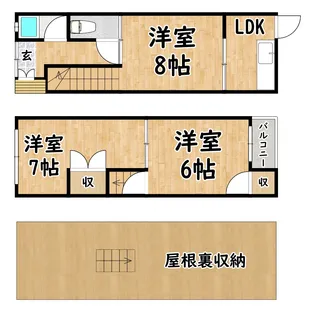 大阪府大阪市東住吉区住道矢田5【一戸建】の間取り