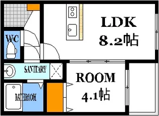 広島県広島市安佐南区古市4【アパート】の間取り