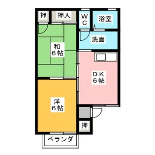 セジュール中村B【2階】の間取り