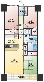ゲートヒルズ多摩境ステーションアリーナ【7階】の間取り