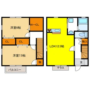 岐阜県羽島郡岐南町上印食3【一戸建】の間取り