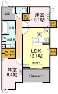 徳島県徳島市北田宮2【アパート】の間取り