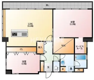 ラ・メゾン・ドゥ大浦【8階】の間取り