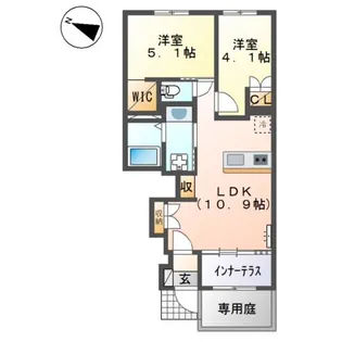 ロータスコートII【1階】の間取り