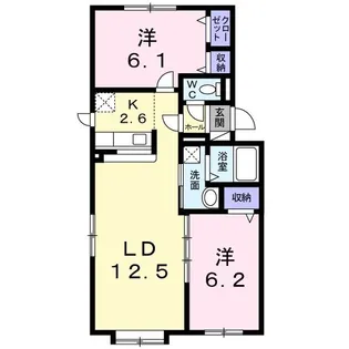 2LDKの間取り画像