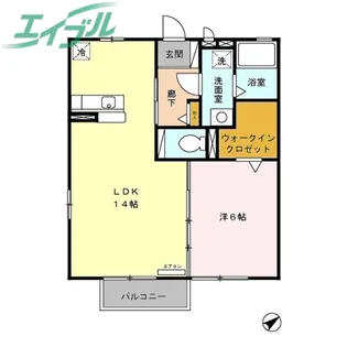 リビングタウン四日市芝田 A【2階】の間取り