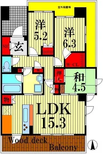 Brillia草加【13階】の間取り