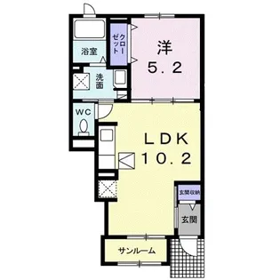 サクセスロード B【1階】の間取り