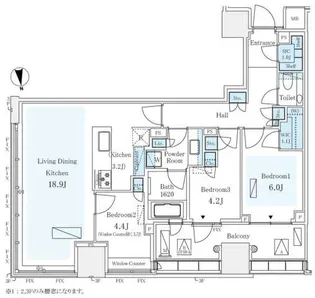 パークコート ザ・三番町ハウス【3階】の間取り
