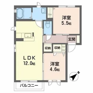 ディアス・ソール【1階】の間取り