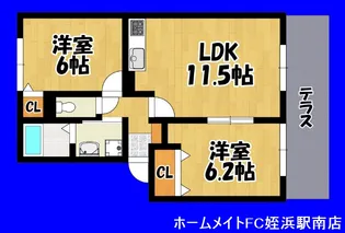 ル・アンジェ【1階】の間取り