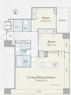 グランスイート麻布台ヒルトップタワー【11階】の間取り