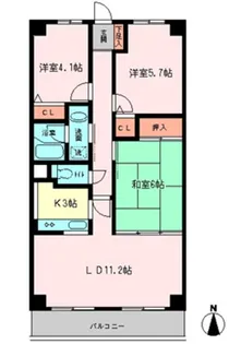 埼玉県蕨市錦町2【マンション】の間取り