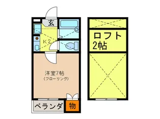 福岡県福岡市南区野多目1【アパート】の間取り