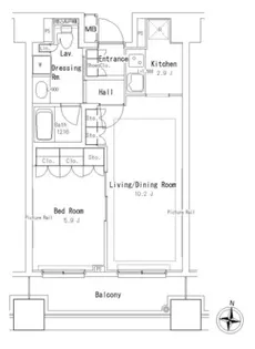 パークアクシス御茶ノ水ステージ【8階】の間取り