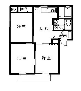 グリーンハイツ B棟【1階】の間取り