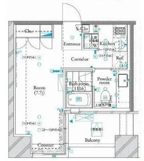 ザ・タワー芝浦【7階】の間取り