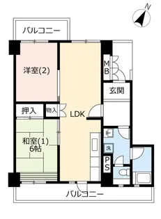 URグリーンヒル寺田【6階】の間取り