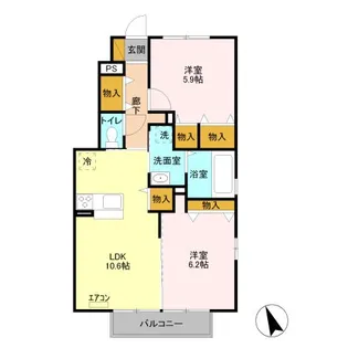 セジュール椿 B【1階】の間取り