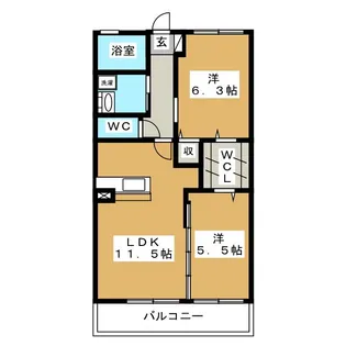 ルミエールあま【1階】の間取り