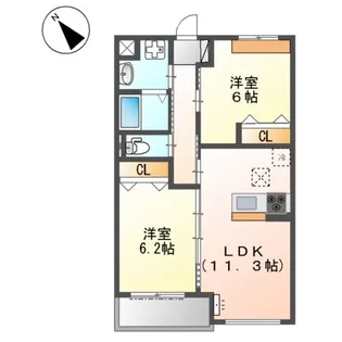 スカイラークヒルズII【3階】の間取り