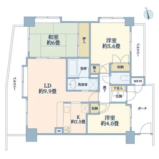 ナイスアーバン泉中央【6階】の間取り