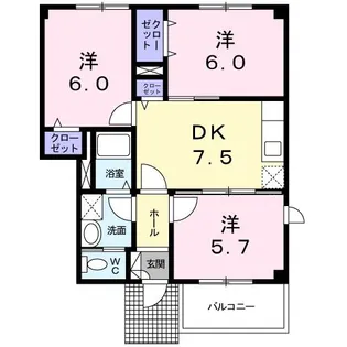 メゾン・ジェルメC【1階】の間取り