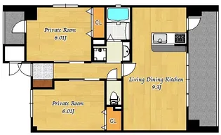 Speranza舟入南(スペランツァフナイリミナミ)【2階】の間取り