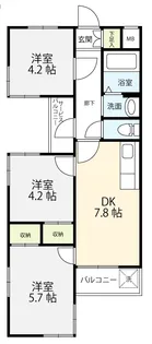 カーサ国立【1階】の間取り