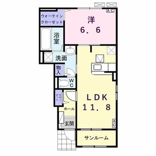 アン・リジェール【1階】の間取り