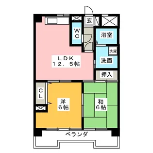 第二日比野ハイツ【2階】の間取り