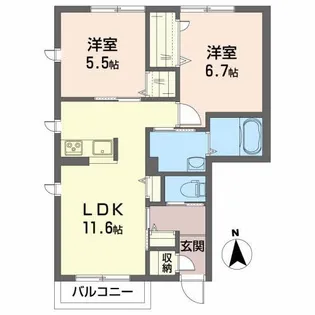 アルカンシエルIII【2階】の間取り