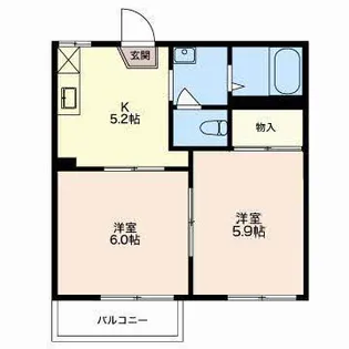 サンモールカーサA【1階】の間取り