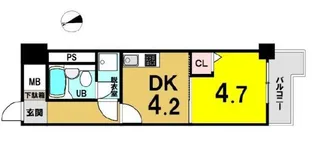 ライオンズマンション仲間町壱番館【3階】の間取り