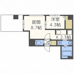 シティレジデンス桑園【1階】の間取り