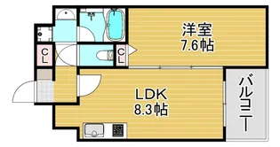 D-Rest Nakanoshima【7階】の間取り