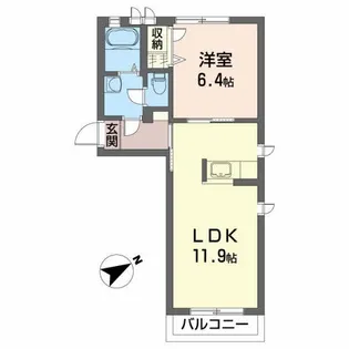 シャーメゾンピノA【1階】の間取り