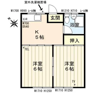 舞車コーポ【2階】の間取り