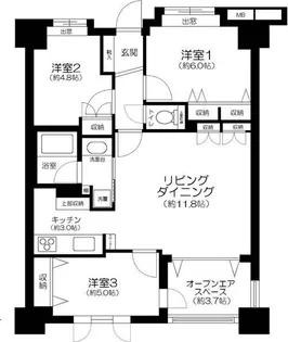 グランシティ川崎II【11階】の間取り