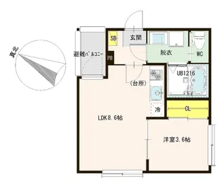 トワイライト上新庄【3階】の間取り