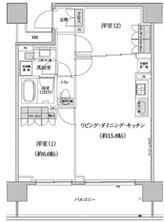 パークハビオ渋谷本町レジデンス【4階】の間取り