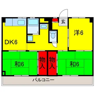 ビレッジハウス市原【2階】の間取り