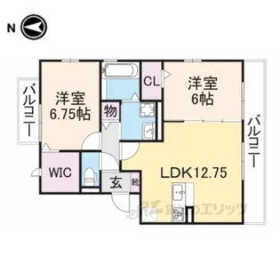ヴィルアンシェンヌ【1階】の間取り