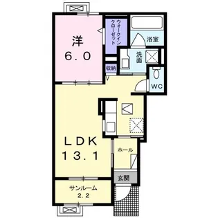 タイセイパレスB【1階】の間取り